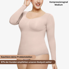 Long Sleeve Scoop Neck Bodysuit Shapewear